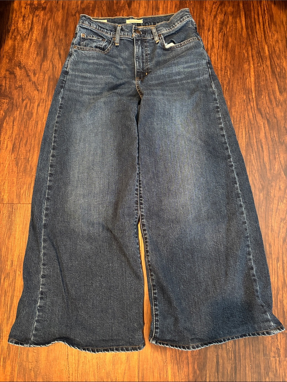 Levi's Women's Wide-Leg Jeans in Dark Blue Denim
